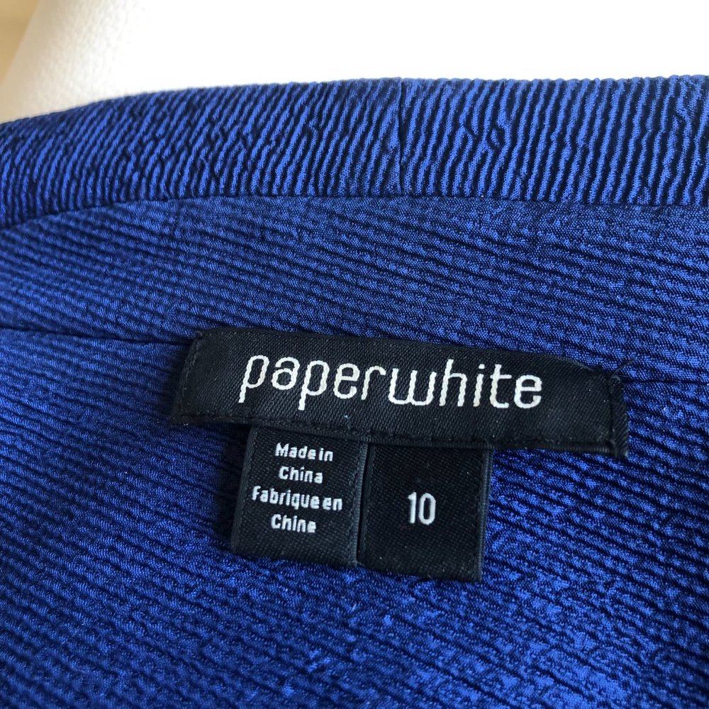 Paperwhite Collection Textured Blue Blazer Jacket Size 10 - Picture 5 of 6